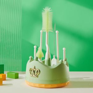 Bottle Drainer Plus Brush-Green