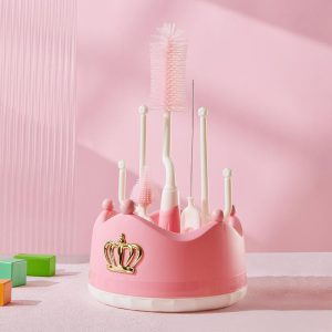 Bottle Drainer Plus Brush-Baby Pink