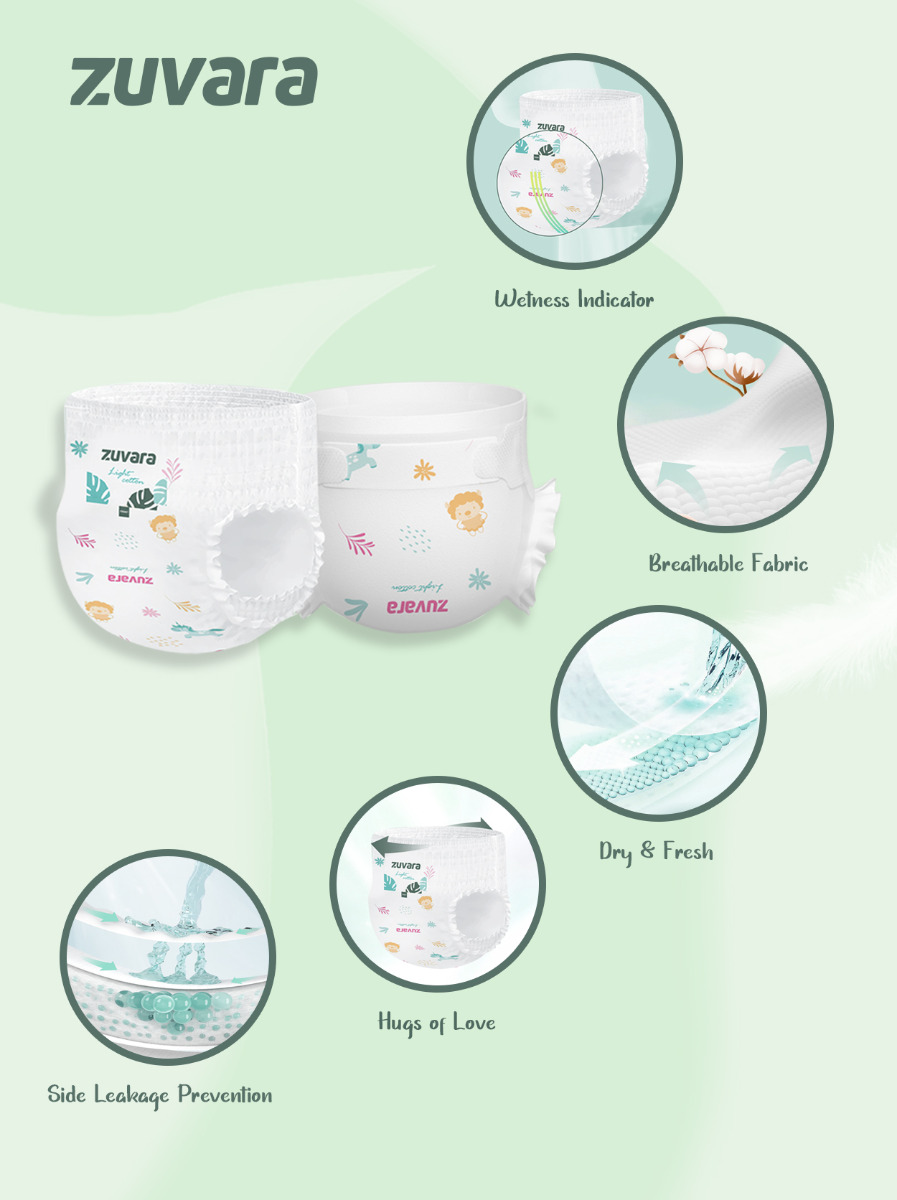Zuvara Feather Diaper Pant - M - 40 Pcs - Image 2