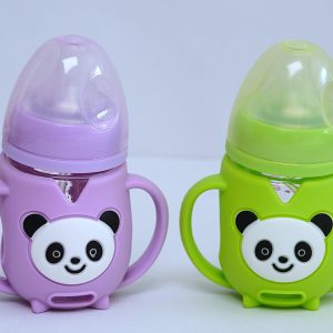 Glass Feeding Bottle – Purple Panda