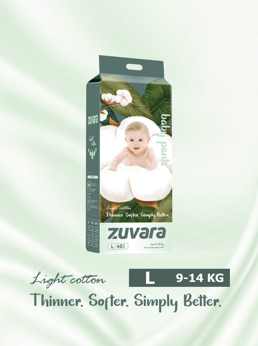 Zuvara Feather Diaper Pant- L -40 Pcs - Image 6