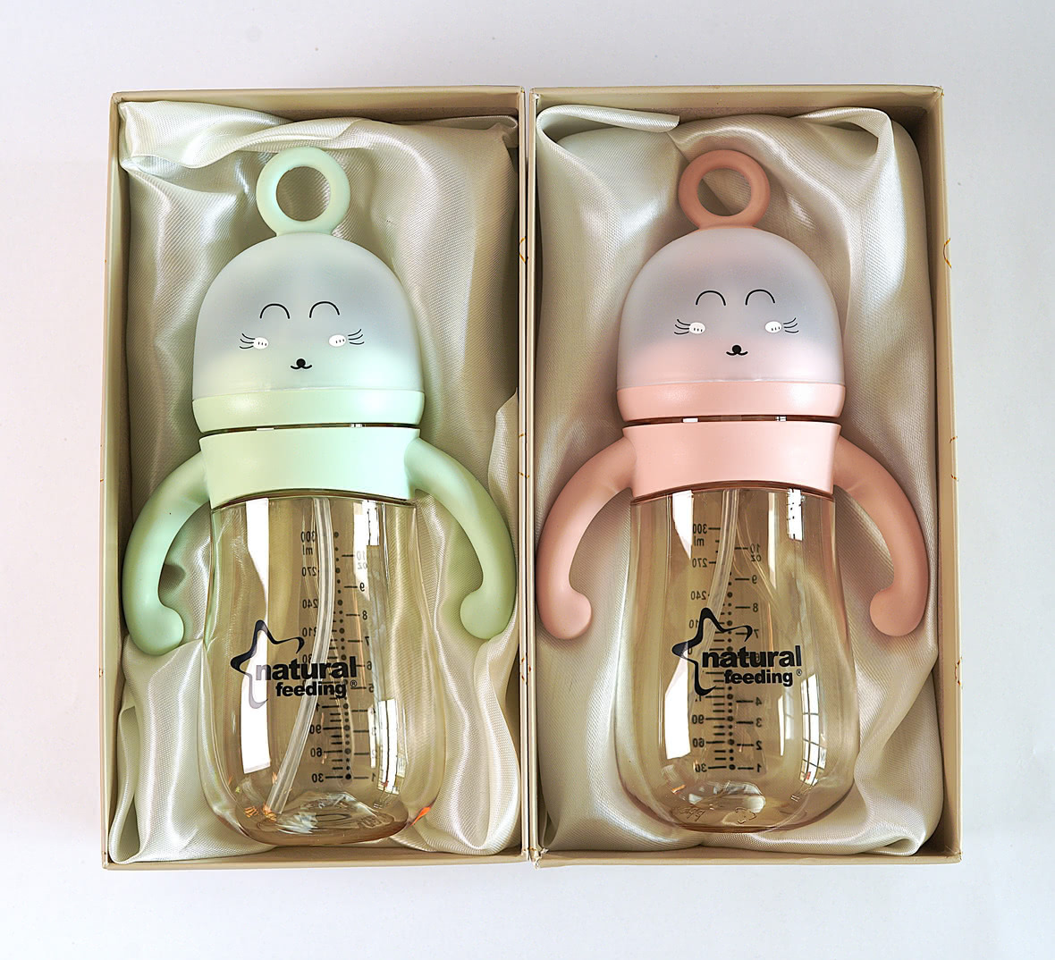 Milk & Water Training Bottle - Baby Pink Ring on the Top - Image 6
