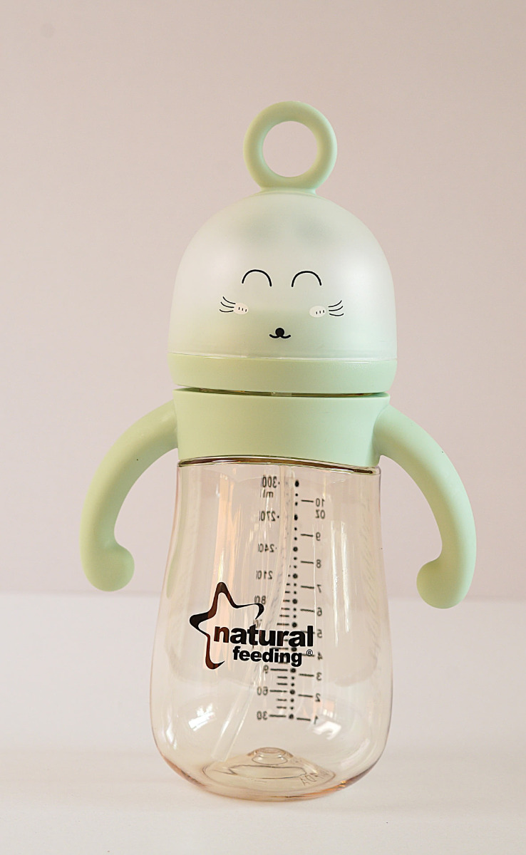 Milk & Water Training Bottle - Baby Pink Ring on the Top - Image 2