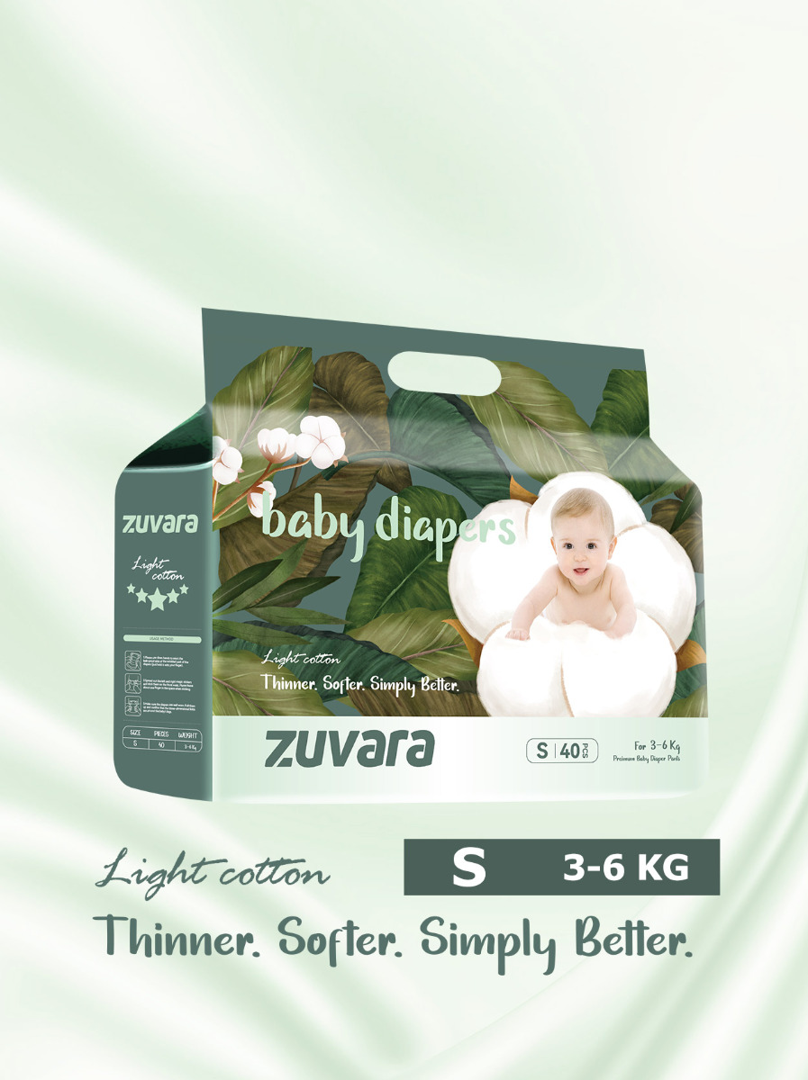 Zuvara Feather Diaper Tape - S - 40 Pcs - Image 2